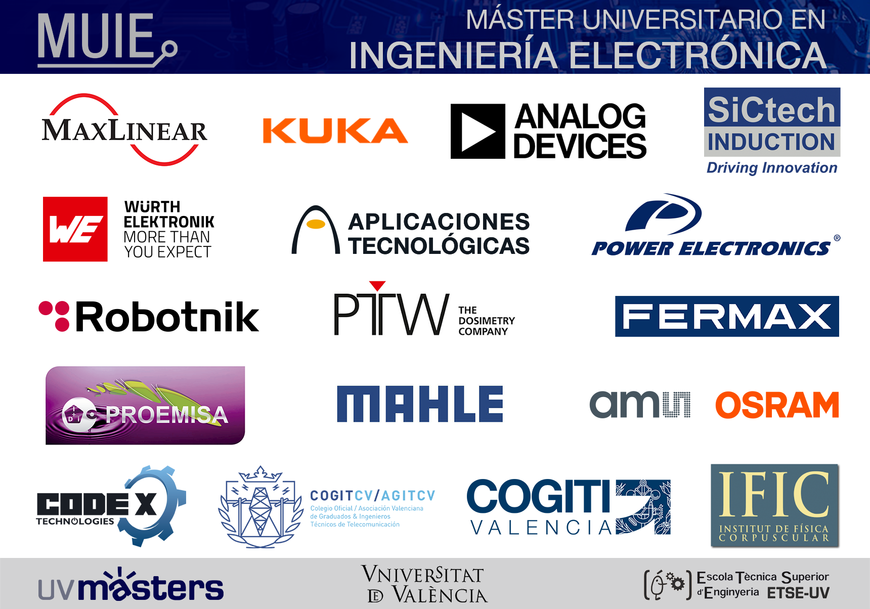 Entitats col·laboradores del Màster per al curs 23/24